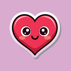 Cute Smiling Heart Kawaii Valentine Sticker