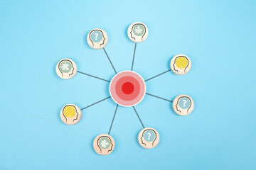 Business team networking and brainstorming, targeting a goal and vision, teamwork, corporation and development strategy, communication 