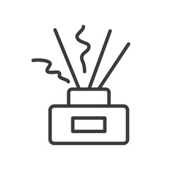 aromatization icon, diffuser with pleasant smell, thin linear vector illustration