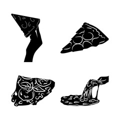 Pizza Slices Silhouettes Collection