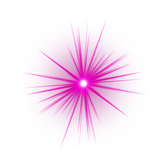 Obraz premium Vibrant pink starburst effect isolated on transparent background
