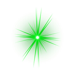 Fototapeta premium Green starburst effect isolated on transparent background