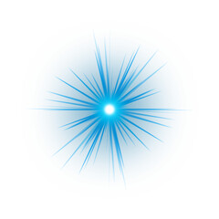 Obraz premium Blue starburst effect isolated on transparent background