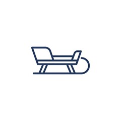 Fototapeta premium Minimalist Sled Icon, Winter Sport and Play Line Art