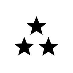 Obraz premium Three black stars in triangle pattern on white background style