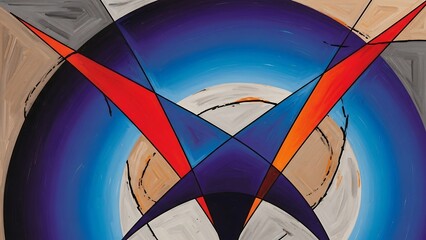 Vibrant abstract art with geometric shapes.