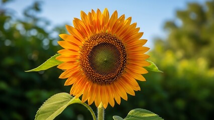 Vibrant sunflower in full bloom outdoors.