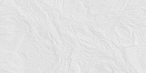 Fototapeta premium Abstract White wave paper crumpled texture. panorama white paper texture background. Old paper background ripple soft white pattern rough crumple. Crushed and creased soft paper. 