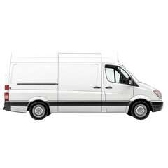 White Delivery Van Isolated on Plain Background for Courier and Freight Services