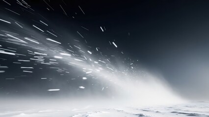 Snowstorm background with falling snow. Winter weather concept. Abstract cold seasonal snowfall texture for holiday card or festive design.