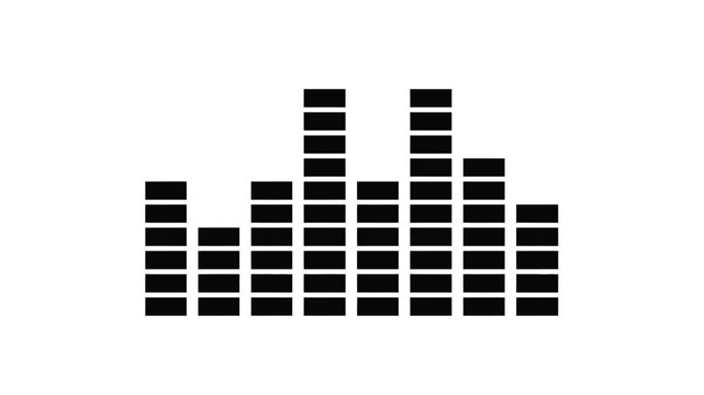 A simple black and white visual representation of an audio equalizer display