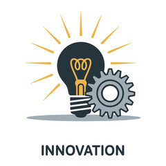 Innovation icon in filled style, simple element from digital disruption collection, designed for templates, infographics, presentations, user interfaces, creative projects, branding layouts, and moder