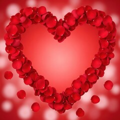 Heart shape made of red roses