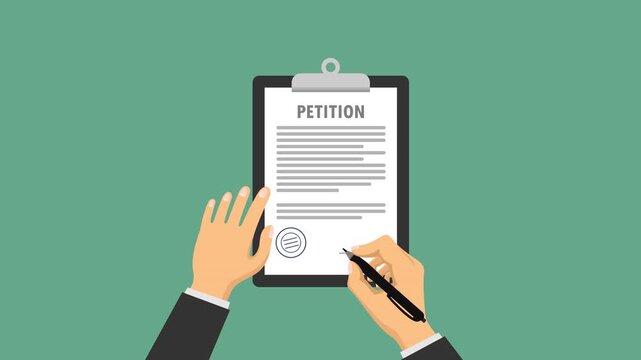 petition signing video animation flat concept