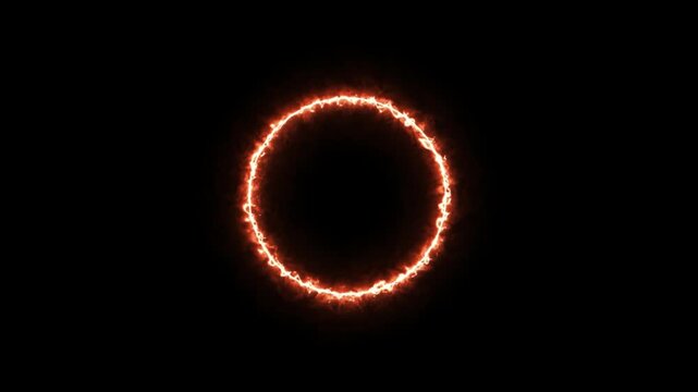 ENERGY circle glowing electric ring spark plasma portal animation on transparent background.