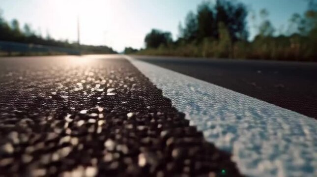 Cinematic Tennis CourtCinematic Cycling Path Asphalt Texture Baseline Close-Up