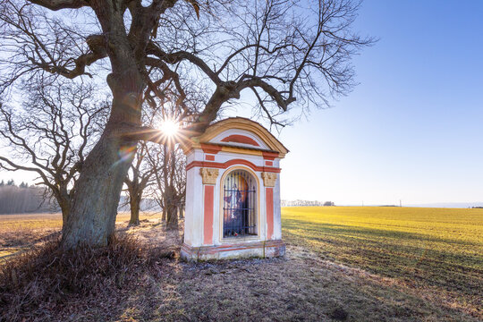 Chapel of Our Lady of Alt&ouml;ttingen near St. Hubert hunting lodge (chateau) by Drahou&scaron; village (Jesenice). Czech Republic.