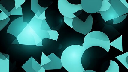 Abstract 3D Geometric Background with Floating Blue Shapes