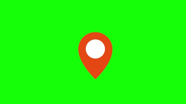 Location map pin pointer red icon 2d marker navigation symbol on transparent background.