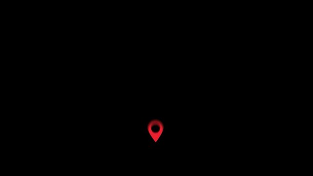 Location map pin pointer red icon 2d marker navigation symbol on transparent background.