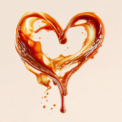 liquid cajeta floating forming a heart