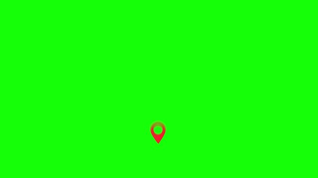 Location map pin pointer red icon 2d marker navigation symbol on transparent background.