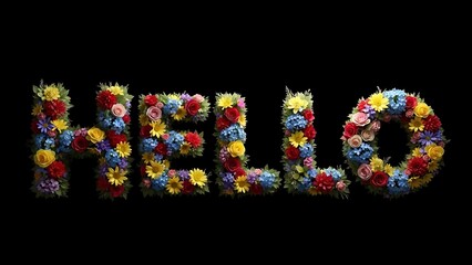 Vibrant pixelated text with multicolored patterns