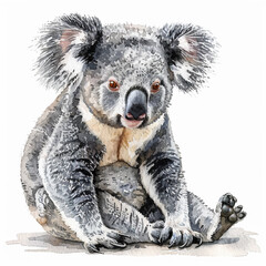 Fototapeta premium Natural vector illustration of a large koala animal, greeting card, sticker