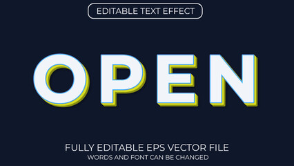 Open editable text effect