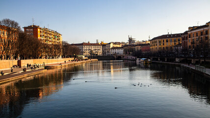 Porta Ticinese quarter in Milan city, Italy