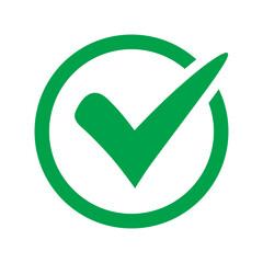 Green Tick Check Icon, Approved and Confirmed Symbol