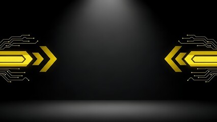 Dynamic digital arrows technological circuitry background design.