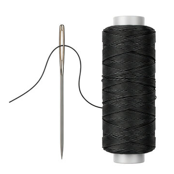 Needle and thread isolated on transparent background