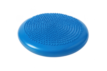 Blue balance disk promoting stability and sensory input