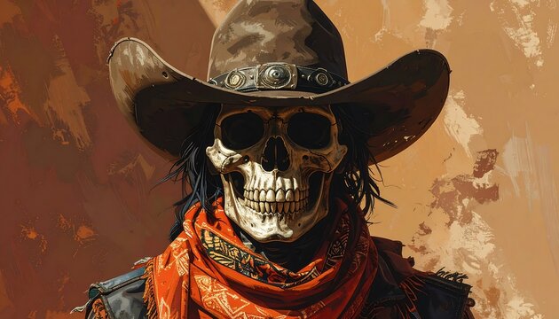 Undead Gunslinger Skeleton Cowboy of the Wild West.