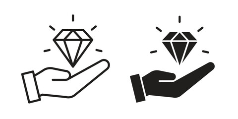 Fototapeta na wymiar Value Proposition icons for web and mobile UI design. Glyph vector with editable stroke