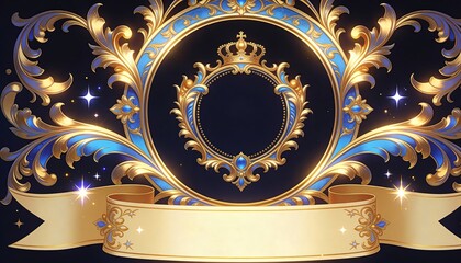  Luxury Decorative Badge with Royal Ornament