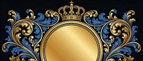 Classic Victorian Crown Frame Illustration