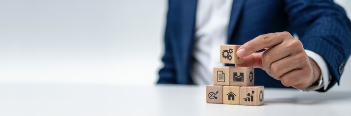 Digital procurement and supply chain management concept. Digital procurement process integrated with analytics, logistics, contracts, supply chain management. Digital transformation, business solution