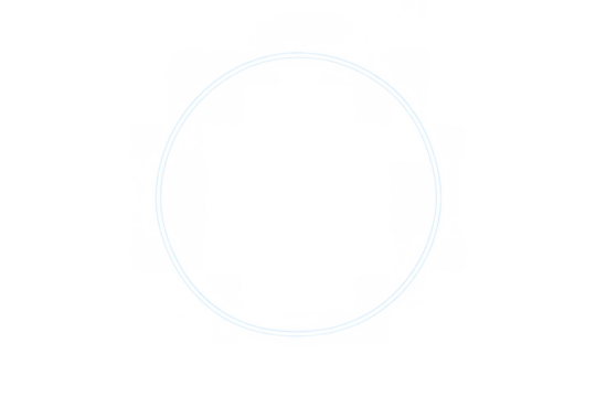 White neon glowing circle light effect displaying modern geometric circular frame on transparent background - Powered by Adobe