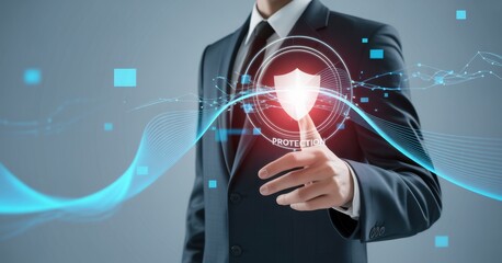 Data protection and digital security concept. Glowing padlock icon and radiating circuitry represents data protection, privacy, cybersecurity, secure networks, encryption and safeguarding information