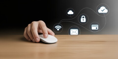 Data protection and digital security concept. Glowing padlock icon and radiating circuitry represents data protection, privacy, cybersecurity, secure networks, encryption and safeguarding information 