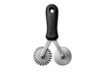 Pasta cutter tool with dual fluted and plain wheels