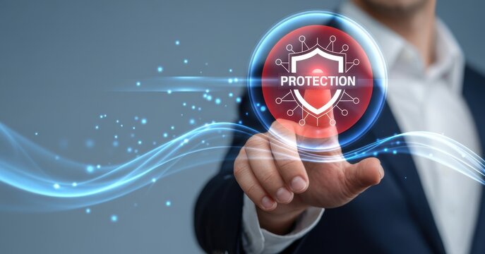 Data protection and digital security concept. Glowing padlock icon and radiating circuitry represents data protection, privacy, cybersecurity, secure networks, encryption and safeguarding information - Powered by Adobe