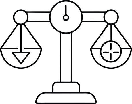 tipping point scale line art vector illustration on transparent background