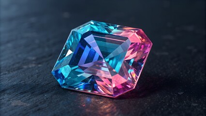 Glowing multicolored gemstone