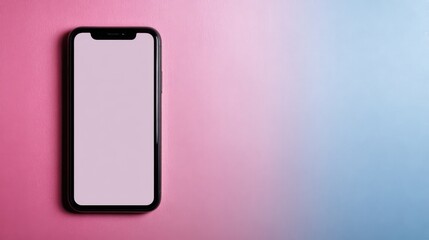 Smartphone with a blank screen on a white background. Smartphone mockup closeup isolated on white background.