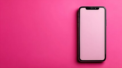 Smartphone with a blank screen on a white background. Smartphone mockup closeup isolated on white background.