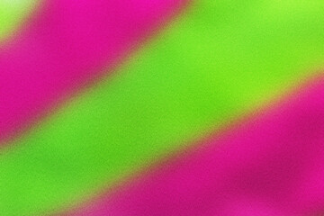 Blur diagonal fuchsia and acid green stripes grain gradient texture, noise background for web design