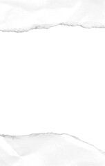 Vertical White Torn Paper Background with Organic Paper Edges